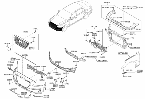 2011 Hyundai Elantra Touring  Cover-Active Air Sealing, RH Diagram for 86972D2000