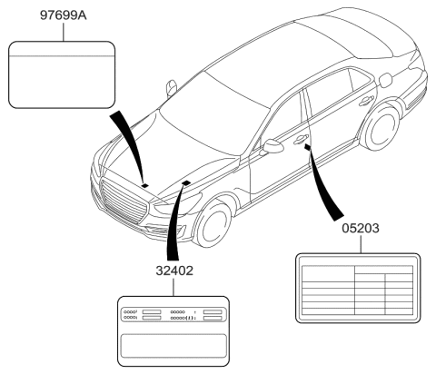 2010 Hyundai Elantra Touring  Label-Emission Control Diagram for 324503F821