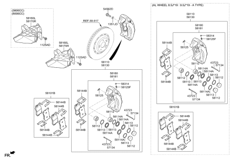 2010 Hyundai Elantra Touring  Spring-Pad Diagram for 58144D2100