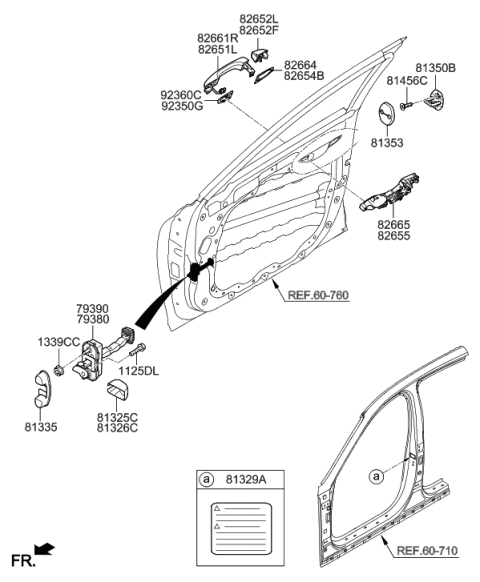 2012 Hyundai Elantra Touring  Cover-Door Checker Body RH Diagram for 81326B1000