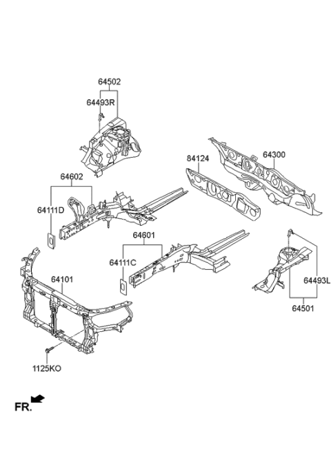 2001 Hyundai Sonata Insulator-Dash Panel Diagram for 841243V100