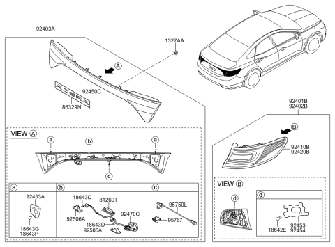 2001 Hyundai Sonata  Bulb Diagram for 1864221007N