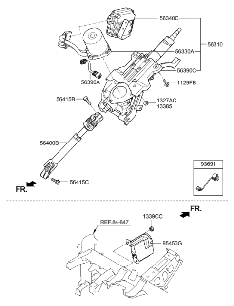1998 Hyundai Sonata  Bolt Diagram for 564153W000