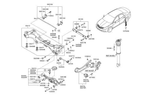 2001 Hyundai Sonata  Bush-Rear Assist Arm Diagram for 552532S000