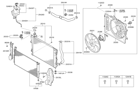 2001 Hyundai Sonata  SHROUD-Radiator Diagram for 253503R200