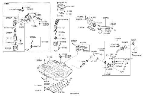 1998 Hyundai Sonata  Controller-Fuel Pump Diagram for 330413R600