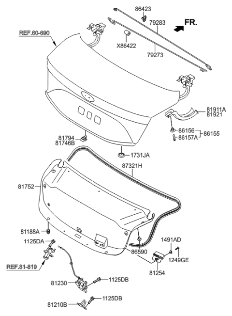 1998 Hyundai Sonata  Plug-Drain Hole Diagram for 817463V100