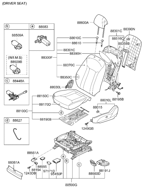 1999 Hyundai Sonata  Shield Cover-Seat Driver Outer Diagram for 881813V300HZ