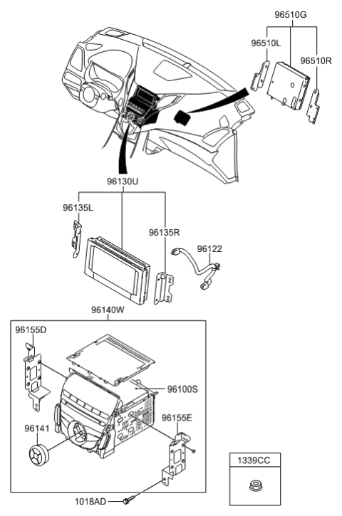 1998 Hyundai Sonata  Deck Assembly-Audio Diagram for 961741W000