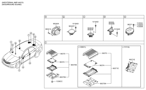 2000 Hyundai Sonata Bracket-Ext Amp Diagram for 963723V300