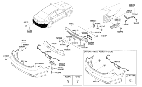 2000 Hyundai Sonata  Ultrasonic Sensor Assembly-Bws Diagram for 957203V015AA