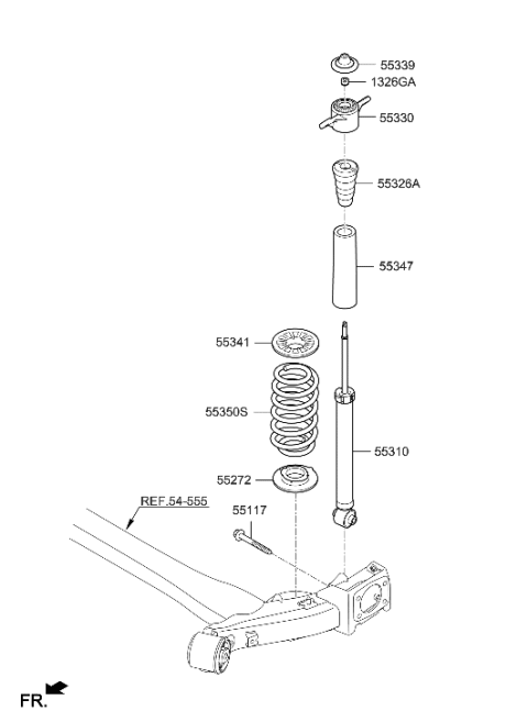 2006 Hyundai Entourage  Spring-Rear Diagram for 55350G7600