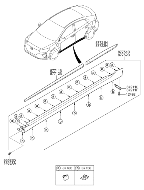 2023 Hyundai Elantra N  Moulding Assembly-Waist Line Rear Door, RH Diagram for 87722G7000T2S