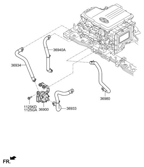 2023 Hyundai Elantra N  Hose Assembly-LDC To Inverter Diagram for 369500E500