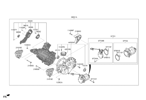 1998 Hyundai Accent  Bolt-Compressor Mounting Diagram for 1163008096PA