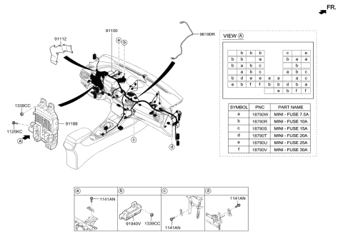 2020 Hyundai Accent  Cable Assembly-Usb Diagram for 96595G2000