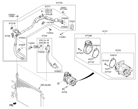2020 Hyundai Accent  Clip-Aircon Cooler Line Diagram for 97785G2000