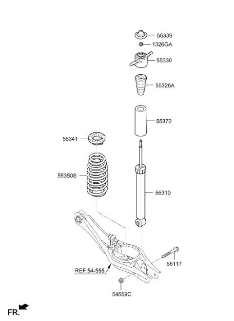 2006 Hyundai Entourage  Spring-Rear Diagram for 55350G2200