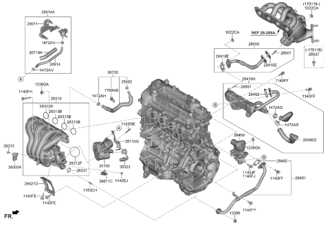 2020 Hyundai Accent  Valve Assembly-EGR Diagram for 2845003HA0
