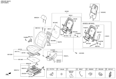 2020 Hyundai Accent  Cushion Assembly-FR Seat, LH Diagram for 88100G2010SKJ