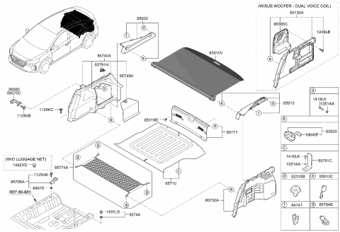 2006 Hyundai Entourage  Strap Assembly-Luggage No.1 Diagram for 85719C1000