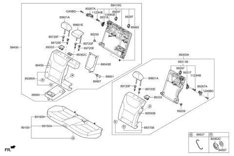 2006 Hyundai Entourage Cushion Assembly-Rear Seat Diagram for 89100G2010SHE