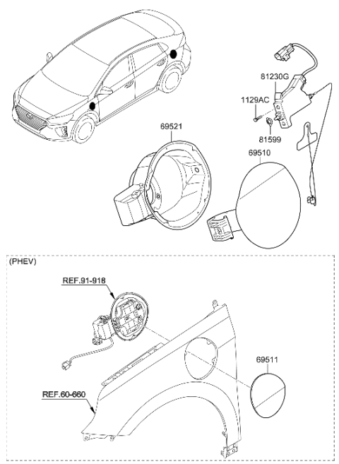 2022 Hyundai Elantra N Opener Assembly-Fuel Filler Door Diagram for 81590G2000