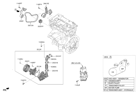 2022 Hyundai Elantra N  Pulley-Coolant Pump Diagram for 2522103HB0