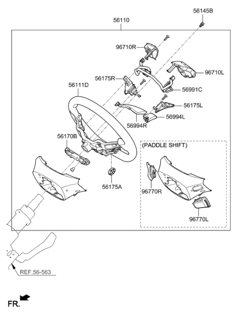 2022 Hyundai Elantra N  Ring Bezel Diagram for 56175G2500WMP