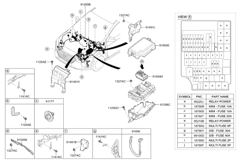 2022 Hyundai Elantra N  Lower Cover-U/H Junction Box Diagram for 91950G2710