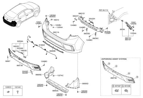2006 Hyundai Entourage Ultrasonic Sensor Assembly-FBWS Diagram for 95720F2000EB