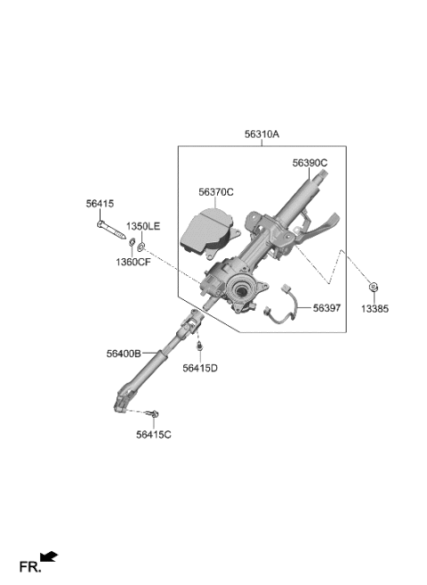 2006 Hyundai Elantra  COLUMN & HOUSING ASSY Diagram for 56390K5000