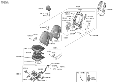 2003 Hyundai Elantra  Tilt Motor Assembly-LH Diagram for 886B5AA000