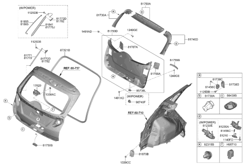 2006 Hyundai Elantra  Bumper-TAILGATE OVERSLAM Diagram for 1737820434