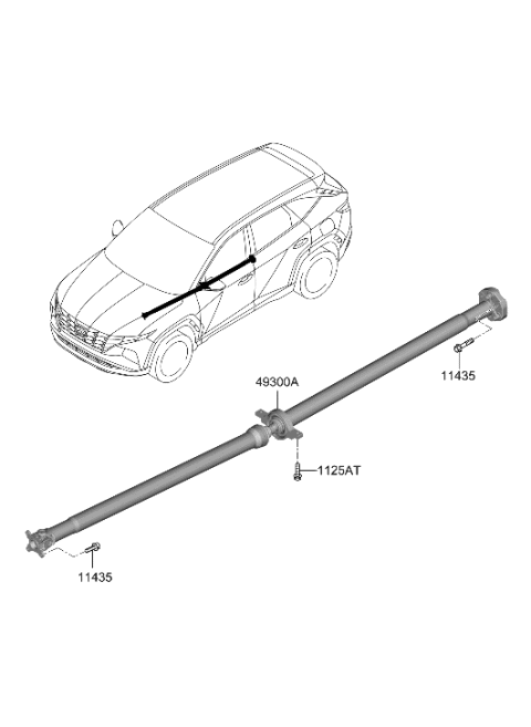 2003 Hyundai Elantra  SHAFT ASSY-PROPELLER Diagram for 49300CW100