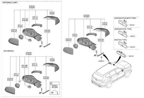 2000 Hyundai Elantra  Lamp Assembly-Puddle, LH Diagram for 87619S1000