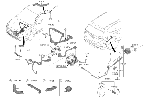 2000 Hyundai Elantra  WIRING ASSY-NORM CHGE INL CBL Diagram for 91681CL010