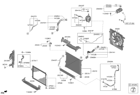 1999 Hyundai Elantra  Bracket Assembly-Radiator MTG, UPR Diagram for 25333P2000