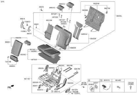 2000 Hyundai Elantra  COVER-2ND BACK CTR S/BELT Diagram for 89362J9000NNB