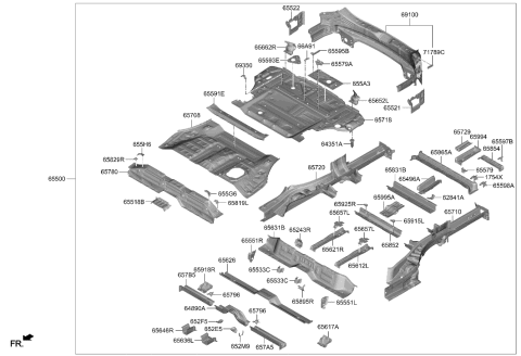 2000 Hyundai Elantra  Panel Assembly-Rear Floor Side, LH Diagram for 65531S1000