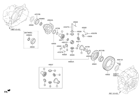 1998 Hyundai Elantra CUP-DIFF CASE Diagram for 458223D550