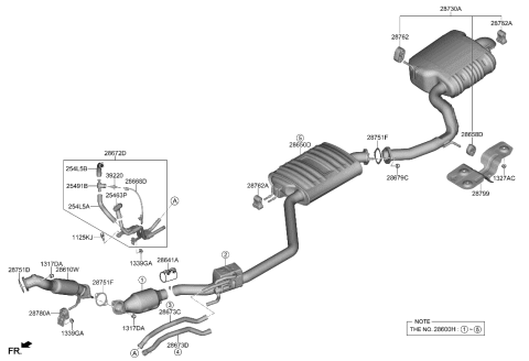 1998 Hyundai Elantra  Gasket-Exhaust Pipe Diagram for 287512S000