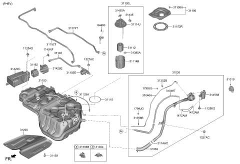 1998 Hyundai Elantra Clip-Fuel Hose Diagram for 31352J6000