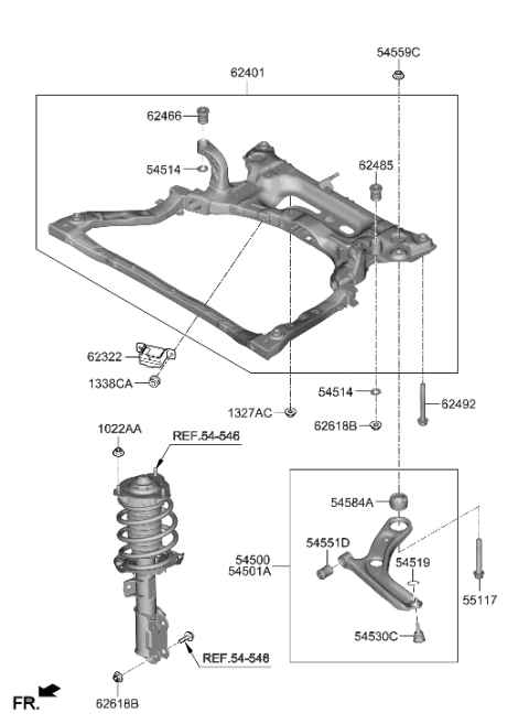 2012 Hyundai Accent  Ball Joint Assembly-LWR Arm Diagram for 54530C8500