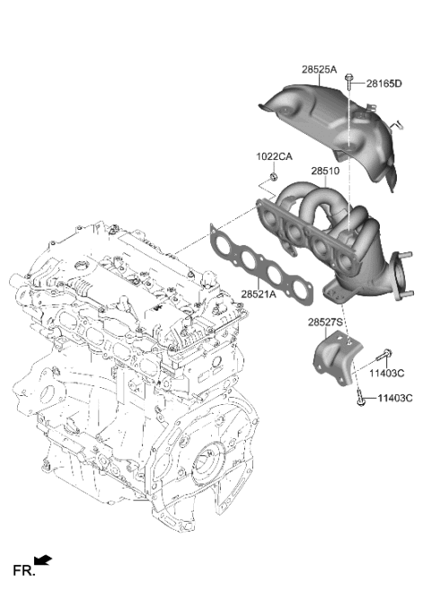 2012 Hyundai Accent  Manifold Assembly-Exhaust Diagram for 285102JAB5