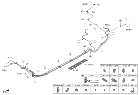 2012 Hyundai Accent  Clip Diagram for 58753G8200