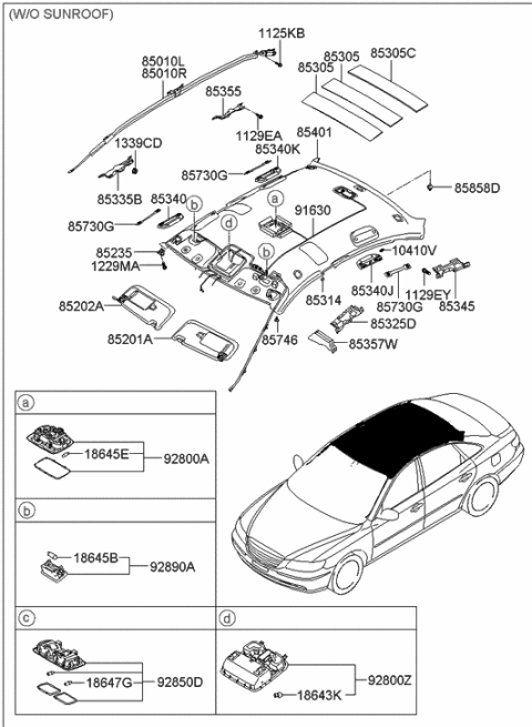 1993 Hyundai Sonata Bulb Diagram for 1864510009