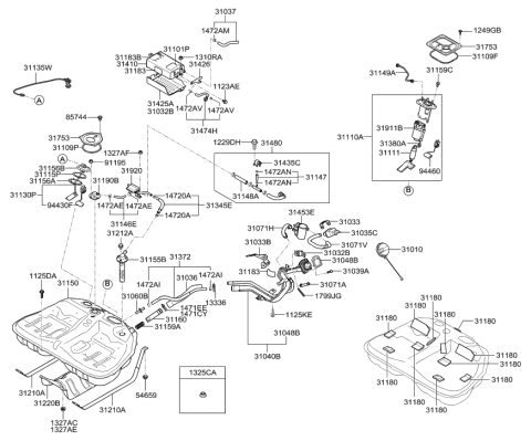 1993 Hyundai Sonata  Bolt-Fuel Pump Mounting Diagram for 3115902000