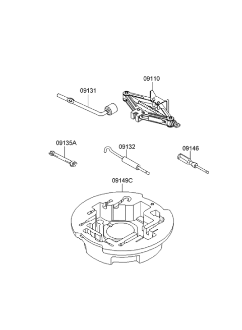 1994 Hyundai Sonata  Case-Tool Diagram for 091493F700