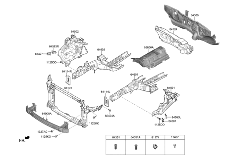 2023 Hyundai Ioniq 5 Reinforcement-Fem Mounting, LH Diagram for 64113D3000
